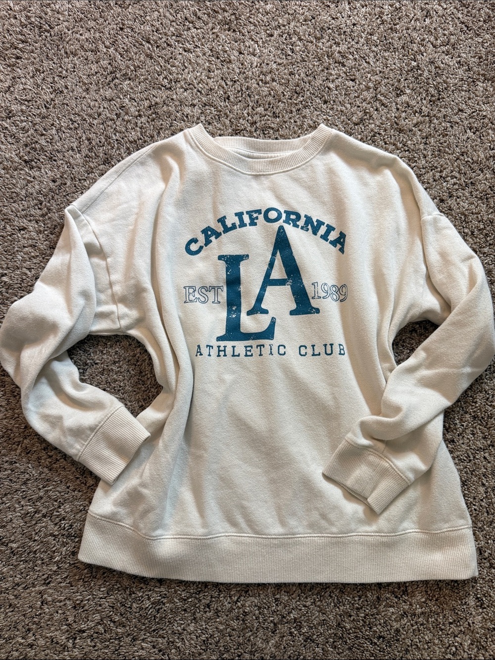 Cream and Blue 'LA California Athletic Club' sweatshirt